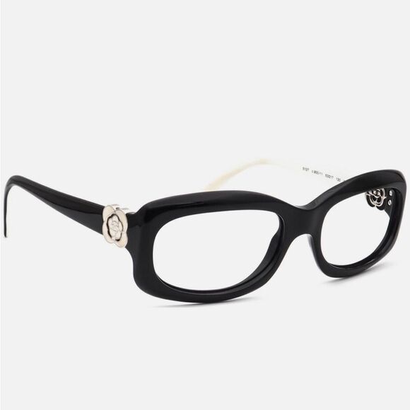 Chanel Sunglasses Frame Only 5127 c.900/11 Gloss Black/White Square Italy 53 mm! - Picture 1 of 7